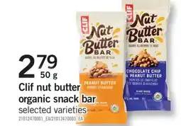 Fortinos CLIF NUT BUTTER ORGANIC SNACK BAR, 50 G offer