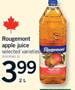Fortinos ROUGEMONT APPLE JUICE, 2 L offer