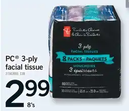 Fortinos PC 3-PLY FACIAL TISSUE, 8'S offer
