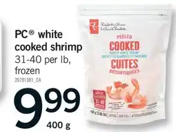 Fortinos PC WHITE COOKED SHRIMP, 400 G offer