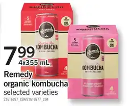 Fortinos REMEDY ORGANIC KOMBUCHA, 4x355 mL offer