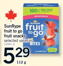 Fortinos SunRype fruit to go fruit snacks, 112 G offer