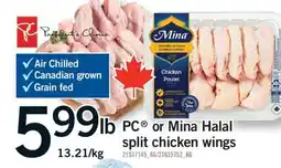 Fortinos PC OR MINA HALAL SPLIT CHICKEN WINGS offer