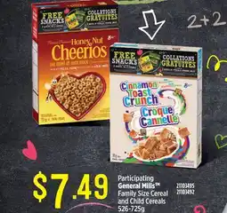 Fortinos GENERAL MILLS FAMILY SIZE CEREAL AND CHILD CEREALS, 526-725G offer