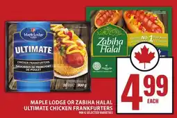 Food Basics MAPLE LODGE OR ZABIHA HALAL ULTIMATE CHICKEN FRANKFURTERS offer