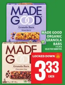 Food Basics MADE GOOD ORGANIC GRANOLA BARS offer