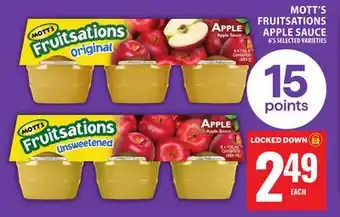 Food Basics MOTT'S FRUITSATIONS APPLE SAUCE offer