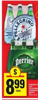 Food Basics PERRIER OR SAN PELLEGRINO CARBONATE WATER offer