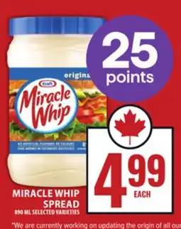 Food Basics KRAFT MIRACLE WHIP SPREAD offer