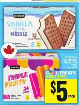 Food Basics SELECTION ICY POPS OR SANDWICHES offer