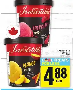 Food Basics IRRESISTIBLE SORBET offer