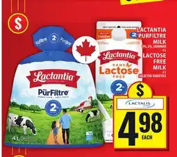 Food Basics LACTANTIA PURFILTRE MILK, LACTOSE FREE MILK offer