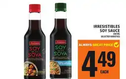 Food Basics IRRESISTIBLES SOY SAUCE offer
