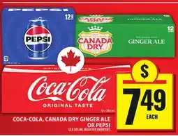 Food Basics COCA-COLA, CANADA DRY GINGER ALE OR PEPSI offer