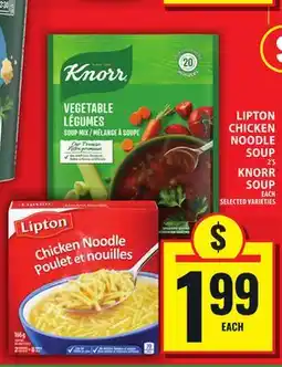 Food Basics LIPTON CHICKEN NOODLE SOUP 2'S KNORR SOUP offer