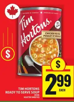 Food Basics TIM HORTONS READY TO SERVE SOUP offer