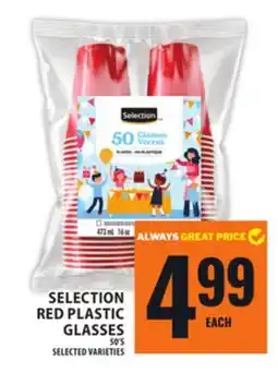 Food Basics SELECTION RED PLASTIC GLASSES offer