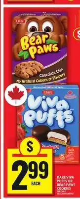 Food Basics DARE VIVA PUFFS OR BEAR PAWS COOKIES offer