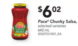 Loblaws PACE CHUNKY SALSA, 642 ML offer