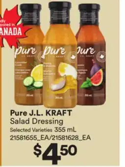 Loblaws PURE J.L. KRAFT SALAD DRESSING,355 ML offer