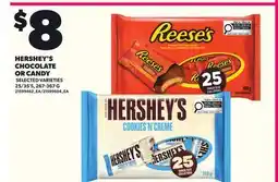 Loblaws HERSHEY'S CHOCOLATE OR CANDY, 25/35'S, 267-367 G offer