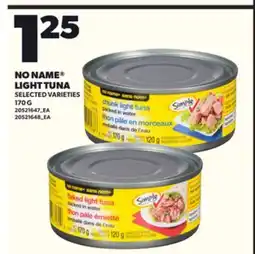 Loblaws NO NAME LIGHT TUNA, 170 G offer