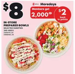 Loblaws IN-STORE PREPARED BOWLS, 345-400 G offer