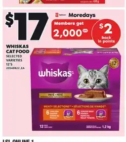 Loblaws WHISKAS CAT FOOD, 12'S offer