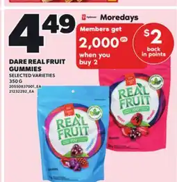Loblaws DARE REAL FRUIT GUMMIES, 350 G offer