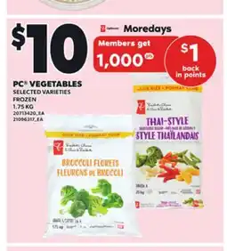 Loblaws PC VEGETABLES, 1.75 KG offer