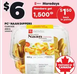 Loblaws PC NAAN DIPPERS, 400 G offer
