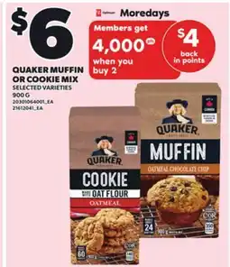 Loblaws QUAKER MUFFIN OR COOKIE MIX, 900 G offer
