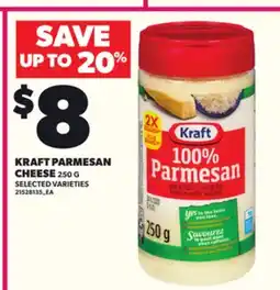 Loblaws KRAFT PARMESAN CHEESE, 250 G offer