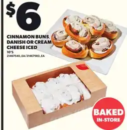 Loblaws CINNAMON BUNS, DANISH OR CREAM CHEESE ICED, 10'S offer