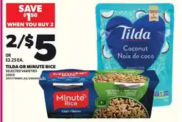 Loblaws TILDA OR MINUTE RICE, 250 G offer