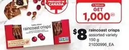Loblaws RAINCOAST CRISPS, 150 G offer