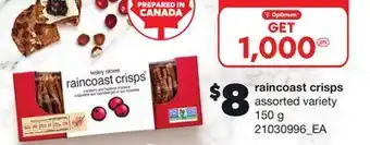 Loblaws RAINCOAST CRISPS, 150 G offer