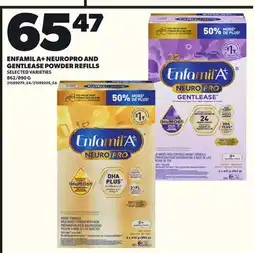 Loblaws ENFAMIL A+ NEUROPRO AND GENTLEASE POWDER REFILLS, 862/890 G offer