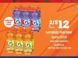 Loblaws GATORADE PERFORM SPORTS DRINK, 6x591 mL offer