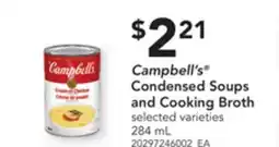 Loblaws CAMPBELL'S CONDENSED SOUPS AND COOKING BROTH, 284 ML offer
