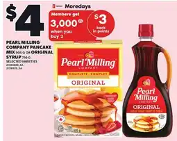 Loblaws PEARL MILLING COMPANY PANCAKE MIX 905 G OR ORIGINAL SYRUP 710 G offer