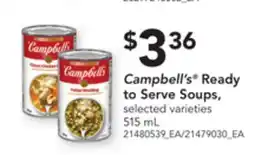 Loblaws CAMPBELL'S READY TO SERVE SOUPS, 515 mL offer