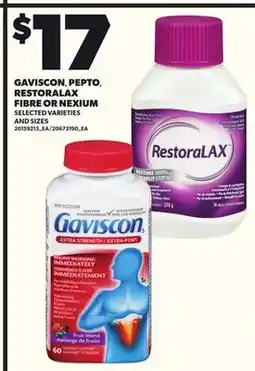 Loblaws GAVISCON, PEPTO, RESTORALAX FIBRE OR NEXIUM offer