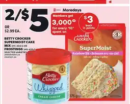 Loblaws BETTY CROCKER SUPERMOIST CAKE MIX, 375–404 G OR FROSTINGS, 340–450 G offer