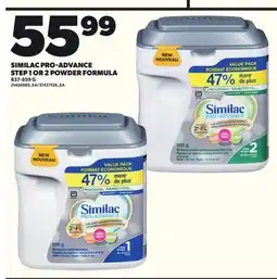 Loblaws SIMILAC PRO-ADVANCE STEP 1 OR 2 POWDER FORMULA, 837-859 G offer
