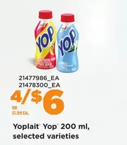 Loblaws YOPLAIT YOP , 200 ML offer