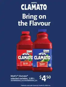 Loblaws MOTT'S CLAMATO , 1.89 L offer