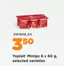 Loblaws YOPLAIT MINIGO, 6 X 60 G offer