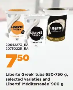 Loblaws LIBERTÉ GREEK TUBS, 650-750 G AND LIBERTÉ MÉDITERRANÉE , 900 G offer