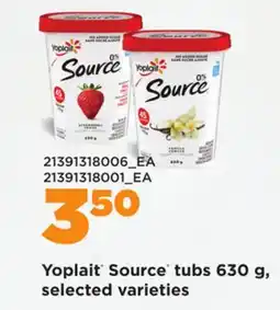 Loblaws YOPLAIT SOURCE TUBS, 630 G offer